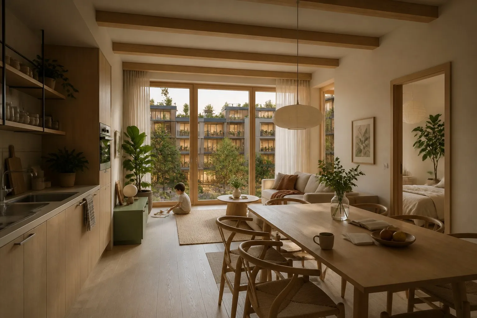 Two-Bed Through Home concept interior